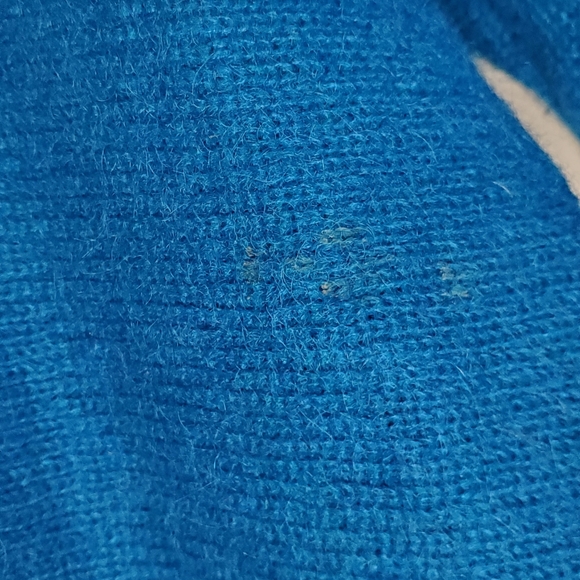 Vintage Turquoise Mohair Indie Button-Up Sweater Coat - Picture 8 of 14